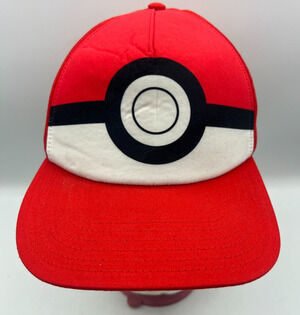Pokemon Poke Ball Youth OSFM Snapback Hat Red White Nintendo Cap Adjustable